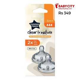 TT Closer to Nature Teats (Tetine) x2 Fast Flow 6+ months with Anti-collic Valve