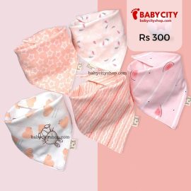 5-pack Three-layer Waterproof Lovely Bibs Set Cotton Baby Feeding Apron Triangle Bib Girls Boys Cartoon Feeding Scarf Bib
