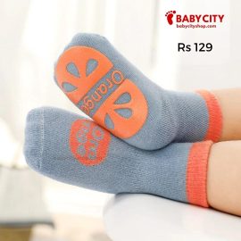 Baby Colorblock Fruit Antiskid Socks - Light Grey / 12-24 Month