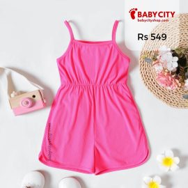 Toddler Girl Solid Color Ribbed Cami Rompers - LF / 18-24 Months