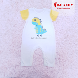Boy Jumpsuit Dinosaur -  White Yellow / 66/48 (9/12m)