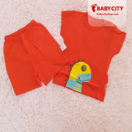 Set Boy TShirt Shorts Dinosaur Short-Sleeve- Orange / 59/44 (9-12m)