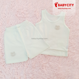 Set Boy Girl TShirt Bear Sleevless - Green / 59/44 (6-9m)