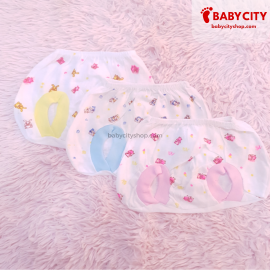 Baby Teddy Bear White Printed Culotte Couches