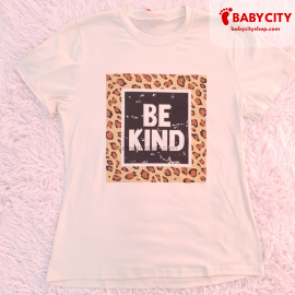 Maternity TShirt Be Kind Leopard Short-Sleeve
