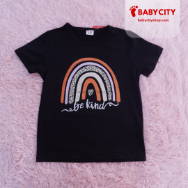 Girl TShirt Rainbow Be Kind Polyester