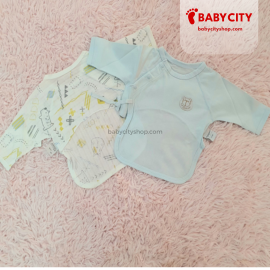 Boy Girl Bodysuit with bow Long-Sleeve - Pale Blue/ 52/40 (3-6m)